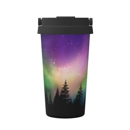 

Logiee Northern Lights Print Stainless Steel Coffee Tumbler Travel Coffee Mug Insulated Coffee Mug with Lid Spill Proof Coffee Cup Portable Thermal Mug