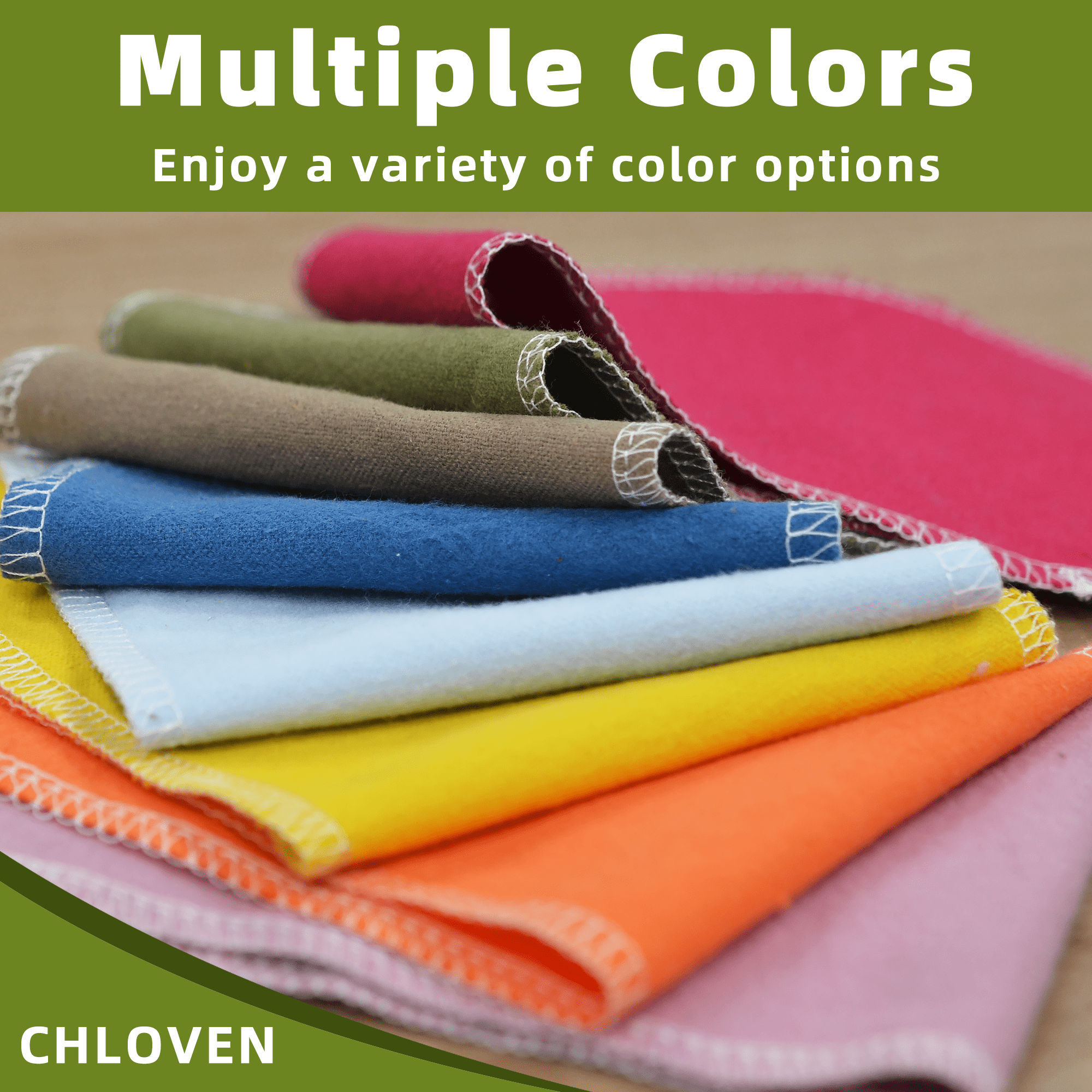 Chloven Reusable Toilet Paper Washable Roll - 48 Pack Cotton Cloth Bidet Towels,Absorbent Rollable Toilet Cloth Wipes,Colored Reusable Tissues for Home Household Cleaning RV Camper