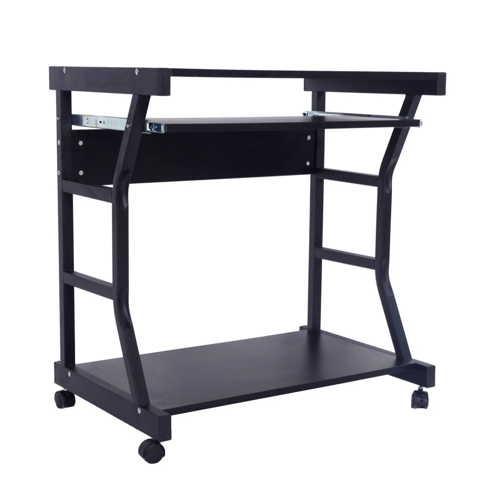 Lowestbest Removable Side Computer Table, Moveable Four-wheel Computer Desk, Black Lowestbest Removable Side Computer Table, Moveable Four-wheel Computer Desk, Black