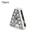 thumbnail image 1 of 10Pcs A-Z 8mm Rhinestone Slide Letter Charm DIY for Leather Name Bracelet Belt, 1 of 9