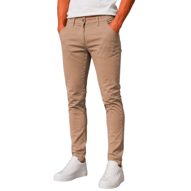 Pantalon de Vestir Shendy Vendy Hombre Corte Skinny Slim Fit Gabardina