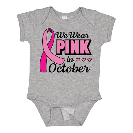 

Inktastic Breast Cancer Awareness We Wear Pink in October Gift Baby Girl Bodysuit