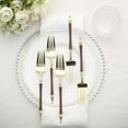 thumbnail image 2 of Efavormart 24 Pack | 8" Gold / Brown Glittered European Style Plastic Forks With Roman Column Handle, Disposable Utensil, 2 of 11