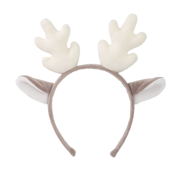 MDUKONU Plush Reindeer Antler Headband Christmas Halloween Accessory for Kids and Adults, Holiday Dress-Up, School Plays, Photo Props, and Party