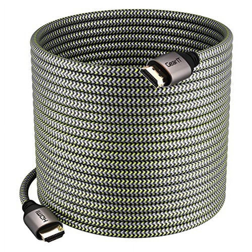 GearIT HDMI Cable (1-Pack / 25ft / 7.6m) High-Speed HDMI 2.0b, 4K 60hz, 3D, ARC, HDCP 2.2, HDR, 18Gbps - Nylon Braided Cord