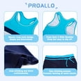 thumbnail image 4 of PROALLO Girls Bathing Suits Two-Piece Swimsuit with Boyshorts Vest-Style Tankini(14-15T Blue), 4 of 5