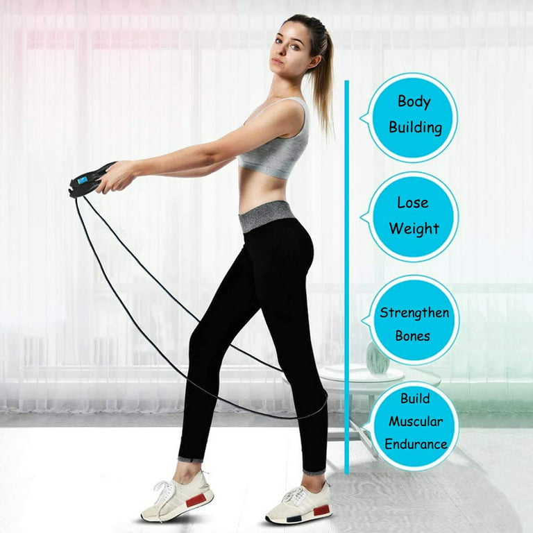 Digital Counting Speed Jumping Rope Counter for Indoor and Outdoor Fitness  Boxing Training Adjustable Weighted Jump Rope Workout 