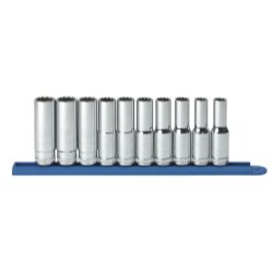 10PC 1/2" DR 12PT DEEP METRIC SOCKET SET