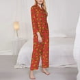 thumbnail image 3 of Daiia Pizza Cartoon for Women's Long-Sleeved Pajama Set – Soft & Comfortable Sleepwear Button-Up Pajamas Cozy Lounge Wear-X-Large, 3 of 7
