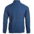 thumbnail image 4 of Aran Button Collar Irish Sweater 100% Merino Wool Men`s Cable Knitted Traditional Pullover Made in Ireland, 4 of 5