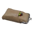 thumbnail image 6 of Genuine Leather Cream Cigarette Case Holder Slim Pack Regular or 100's & Lighter Pocket with Metal Twist Clasp Cream, 6 of 6