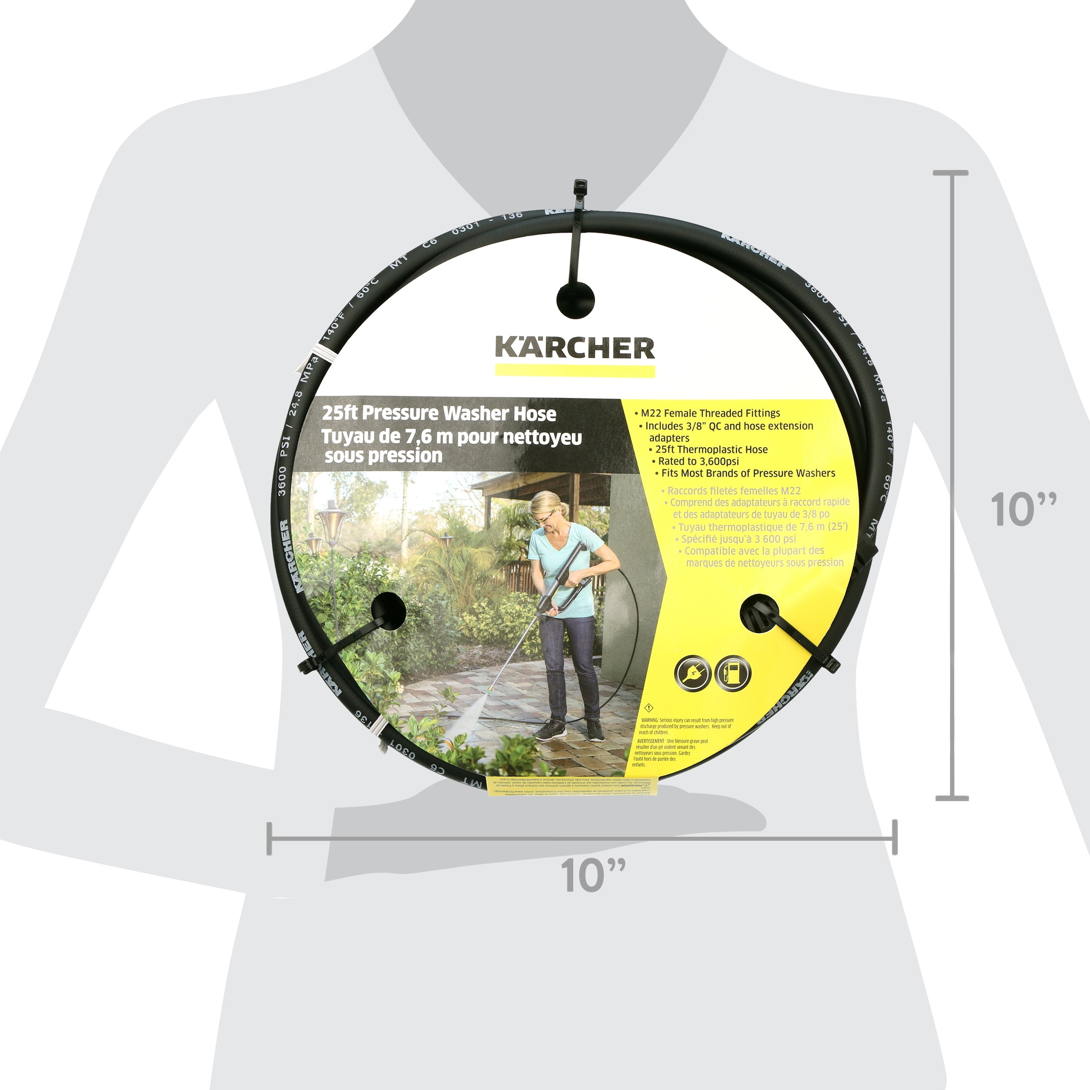 Karcher 25 ft. Replacement Hose for Gas and Electric Pressure Washers, 3600 PSI Rating