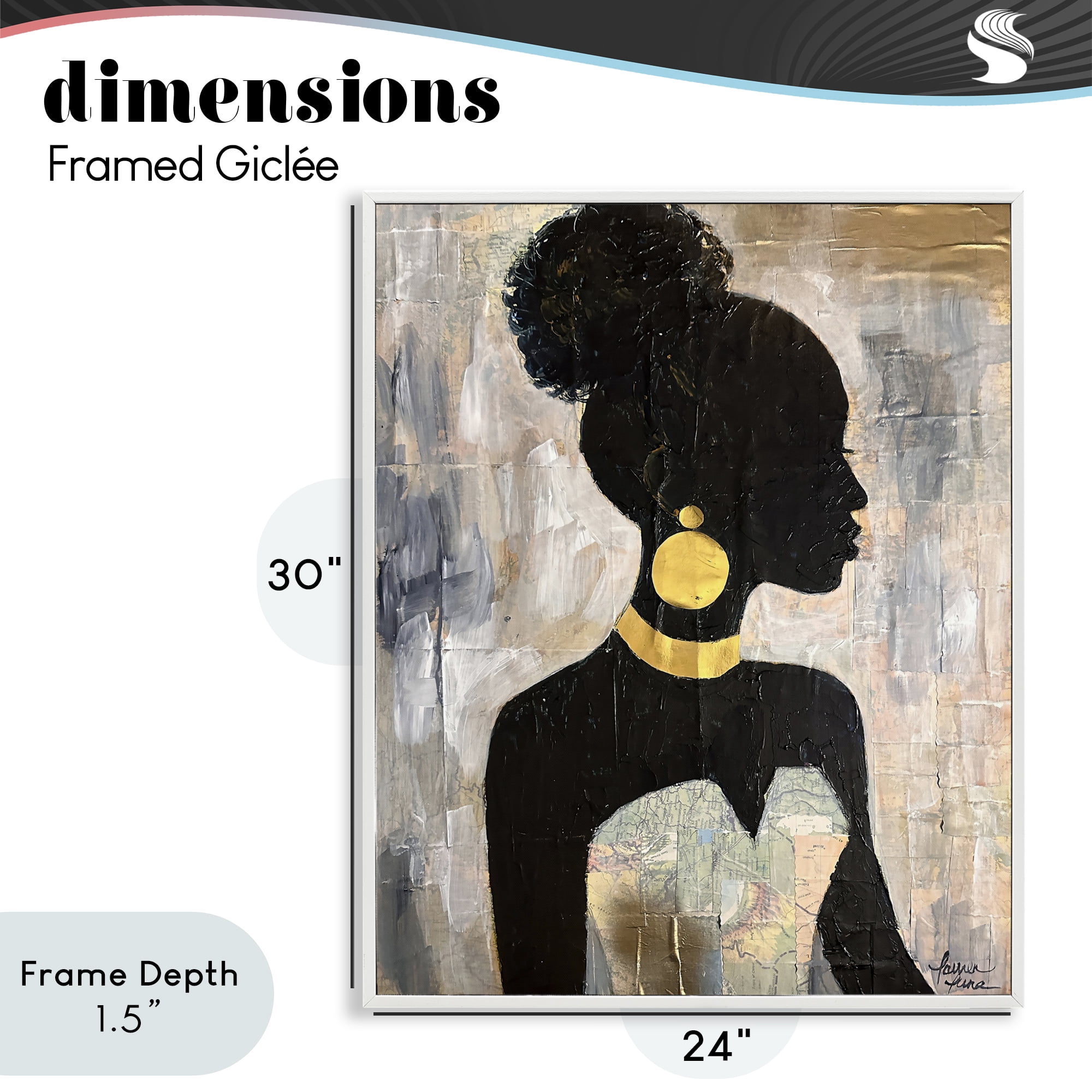 Stupell Industries Elegant Fashion Silhouette White Framed Giclee Art, design by Lauren Luna
