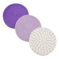 thumbnail image 1 of Juego De Soportes Para Ollas, Juego De Salvamanteles, Tejido De Hilo De Algodón 100% Puro, Juego De Soportes Para Ollas Calientes (Juego De 3), Elegantes Posavasos, Almohadillas Calientes, Tapetes Cal, 1 of 5