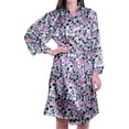 thumbnail image 6 of Moomaya Printed Womens Kimono Robes Short Satin Silk Bridal Robe Loungewear, 6 of 8