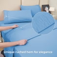 thumbnail image 2 of czcpp-Twin Single Sheets, Soft Microfiber Cooling Sheets Drap Lit with Corner Straps, Calm Blue Deep Pocket Luxury Hotel Cozy Bedding Set, 2 of 4