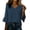Navy Blouses, variant on Summer Shirts for Women Ruffle 3/4 Length Sleeve V-Neck Blouse Cotton Linen Casual Soft Lightweight Tops Dressy Navy Blouses M