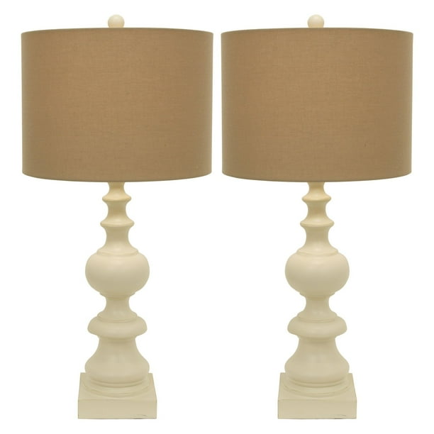Décor Therapy Distressed Cream Resin Table Lamps Set Of 2 Com Décor Therapy Distressed Cream Resin, Resin Floor Lamp