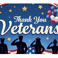 thumbnail image 4 of Patriotic Design Thank You Veterans Event Banner Military Flags Stars for Veterans Day Celebration Ceremony Honor, 4 of 8