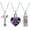 Purple, variant on 3 Pack Birthstone Cross & Heart & Cylinder Urn Necklaces for Ashes Cremation Crucifix Keepsake Memorial Pendant Necklace Cremation Jewelry Urn Necklaces for Ashes
