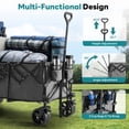 thumbnail image 4 of Gianna Foldable Wagon Cart, 440lbs Capacity heavy-duty steel frame，Large-capacity gardening cart，All-terrain tires for camping, sports, and shopping，Gray, 4 of 7