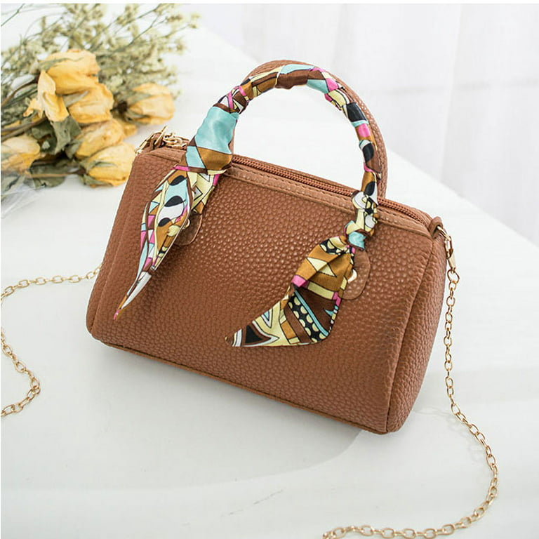 Small Ladies Square Leather Side Bag Purse Shoulder Handbags for