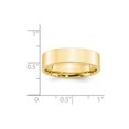 thumbnail image 3 of Auriga 10k Yellow Gold 6mm Standard Weight Flat Comfort Fit Wedding Band for Women Size- 5.5, 3 of 5