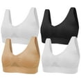 thumbnail image 5 of Pretty Seamless Women's Nylon Wireless Comfort Bra (4-Pack), 5 of 7