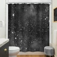 thumbnail image 5 of Night Sky Shower Curtain 60Wx72H Inch Starry Black White Star Nebula Galaxy Universe Space Beautiful Planet Fantasy Cosmic Bathroom Decor Fabric Polyester Waterproof with 12 Hooks, 5 of 16