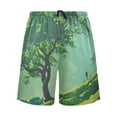 thumbnail image 2 of Men's Pajama Shorts Bottoms with Pockets Soft Lightweight Lounge Sleep Wear Oak Tree and Person Walk, 2 of 6