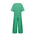 thumbnail image 5 of Ensembles en Lin 2025 pour Femmes Pantalons Taille Haute 2 Pcs Tenue Chic en Coton pour Dames pour Femmes Blouse Imprimée à Manches Courtes Tenue pour Fête Femmes Pantalon Court Ample Tailleur Deux Pièces Pantalon, 5 of 5