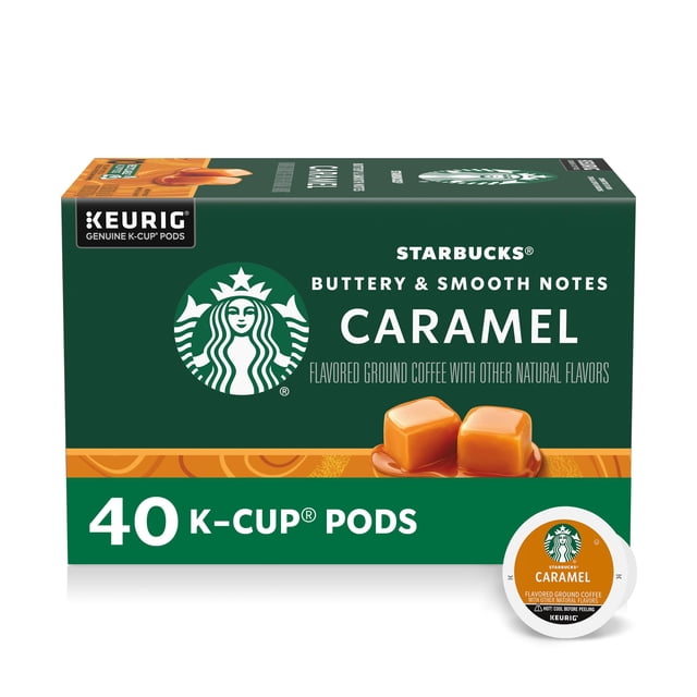 Capsulas de cafe Starbucks K-Cup, sabor a caramelo, 40 capsulas Keurig