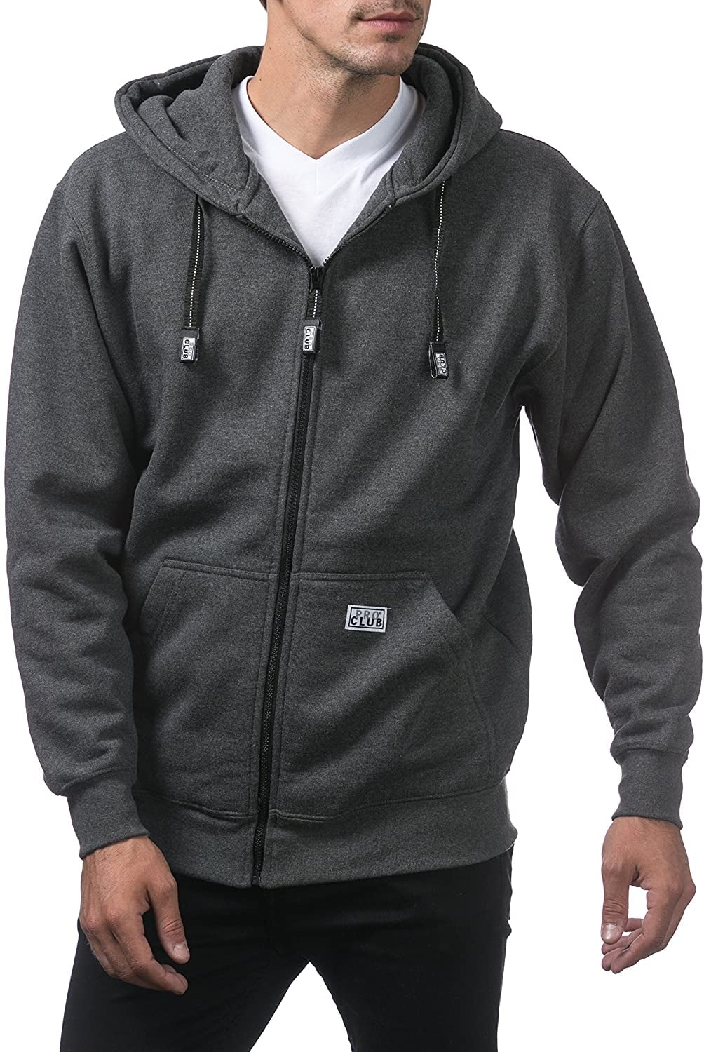 トップス 00s PRO CLUB double face zip-up hoodie Pro Club Men's Heavyweight Full Zip Fleece Hoodie