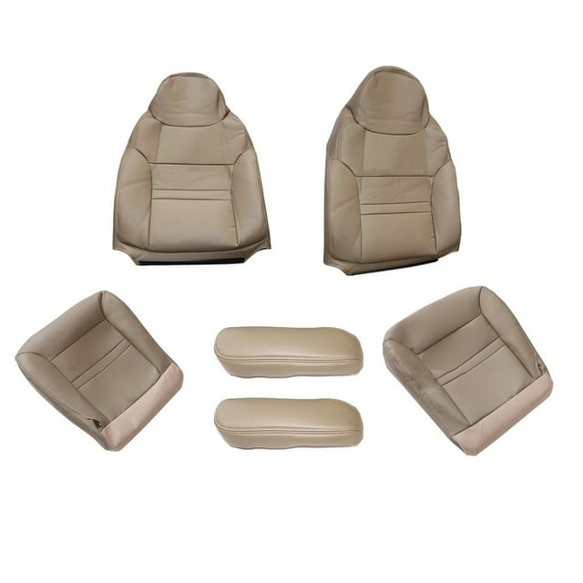 SUTENGDA 6Pcs Microfiber Leather Seat Cover Set for Ford Excursion Limited XLT Breathable Comfortable Ride for Drivers Passengers