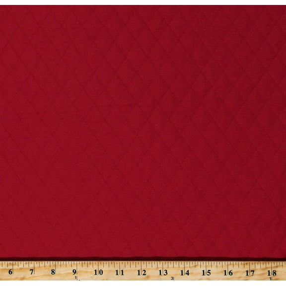 Single Face Quilted True Red Solid 1" Diamond Grid Easy Care 60" Wide Lightweight Lining/Craft Polyester Fabric by the Yard (D272.11)