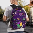 thumbnail image 5 of Yield Mardi Gras and Donuts Print Backpack for Women Men, Lightweight Casual Travel Daypack, Classic Basic College Backpack, Middle School Bag, 5 of 5