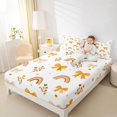 thumbnail image 2 of Manfei Orange Coquette Bowknot Fitted Sheet Queen,Bohemian Rainbow Bedding,3pcs,1 Fitted Sheet and 2 Pillowcases, 2 of 6