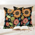 thumbnail image 3 of Spring Boho Pillow Covers 2 Pack Yellow Red Flower Leaves Dots Plant Painting Pillowcase Waterproof Outdoor Throw Pillow Cover for Patio Garden Square Cushion 16”x16”, 3 of 9