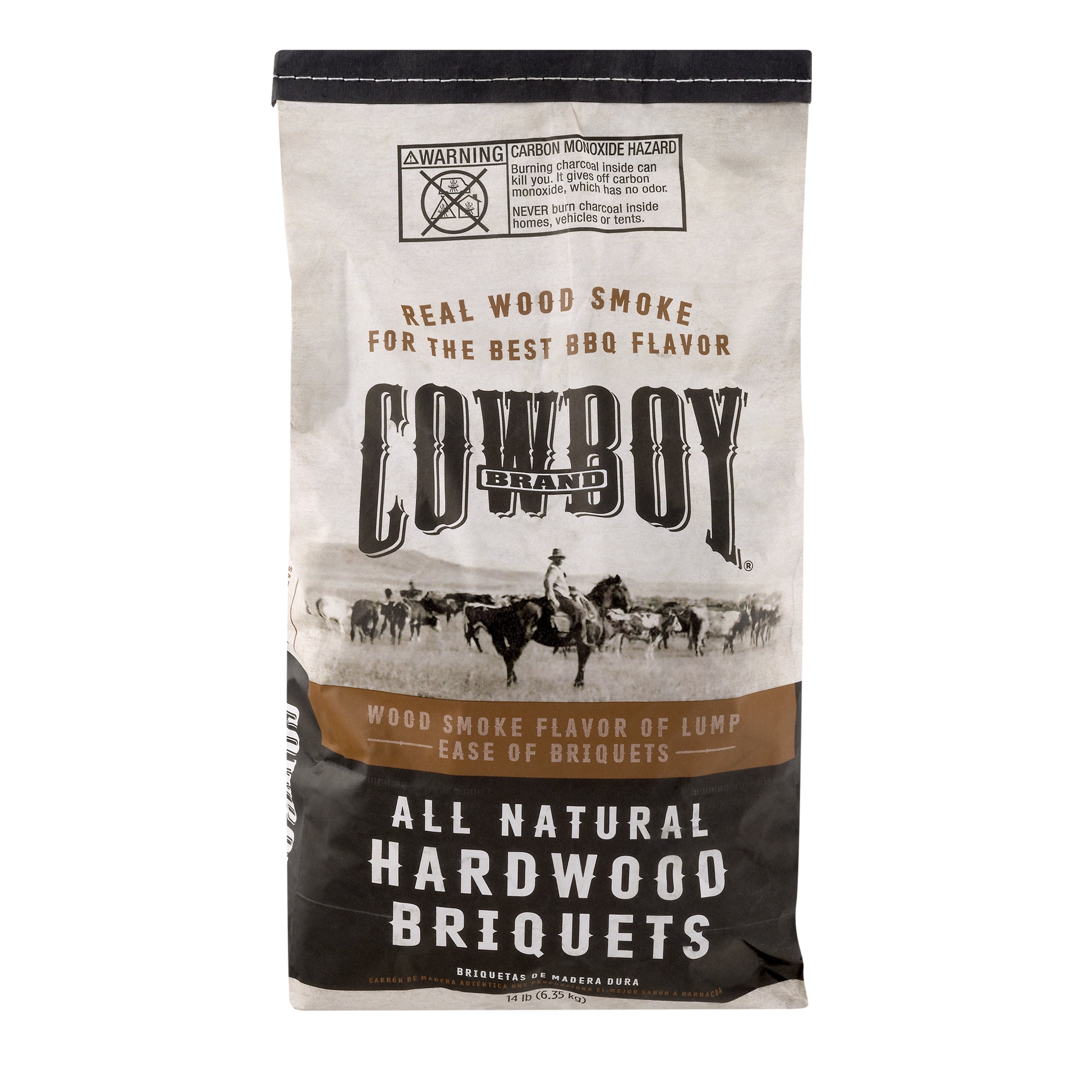 Cowboy Brand 14LB All Natural Long Lasting Hardwood Briquets