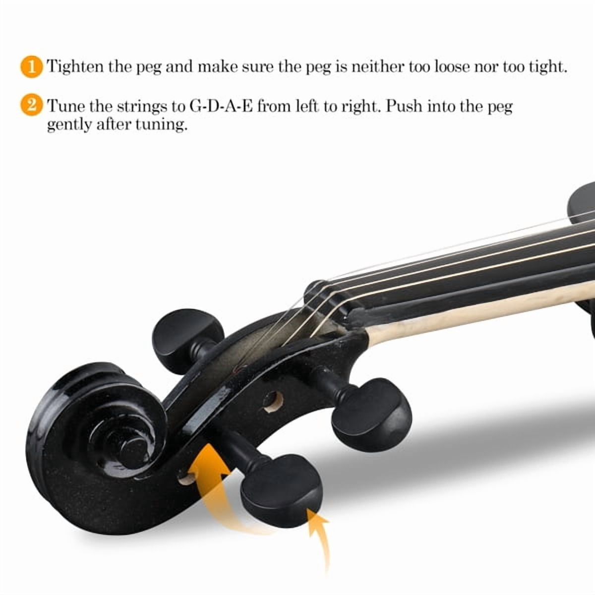 Alvantor Full-Size 4/4 Electric Violin Set with Basswood Back and Sides for Adult and Student Players, Black