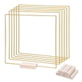 thumbnail image 1 of Uxcell aro floral metálico de 10 pulgadas con soporte, 6 piezas de anillo de atrapasueños cuadrado de macramé para centro de mesa de fiesta, dorado, 1 of 7