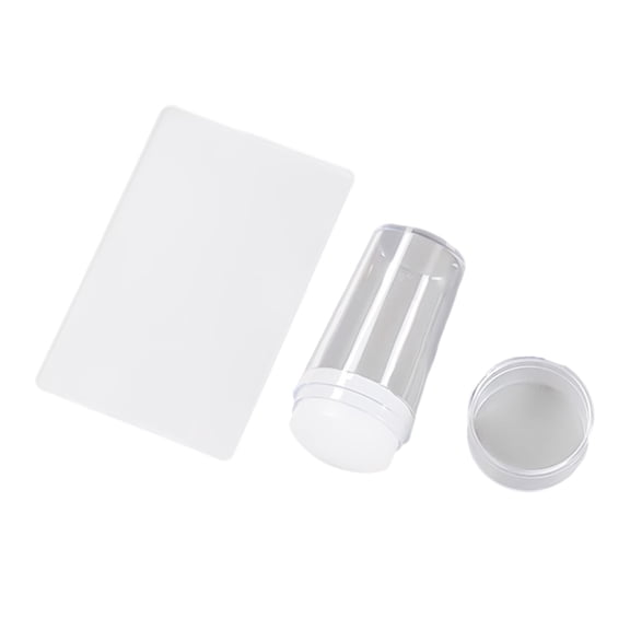 Transparent Nails Stamper with Scraper Silicone Stamp for French Nails Manicuring Kits Nails Art Stamping Tool