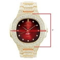 thumbnail image 6 of Bling'ed Out King and Queen Hip Hop Watch Set Perfect for Power Couples to Flaunt On and Off The Dance Floor - ST10325/ST10364 His&Hers (Gld Blood Red), 6 of 8