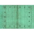 thumbnail image 1 of Ahgly Company Machine Washable Indoor Rectangle Abstract Turquoise Blue Contemporary Area Rugs, 3' x 5', 1 of 4