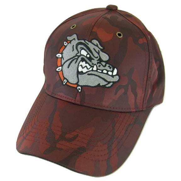 Bulldog Men's Military Camouflage Smooth Fabric Adjustable Baseball Cap (Dark Red)