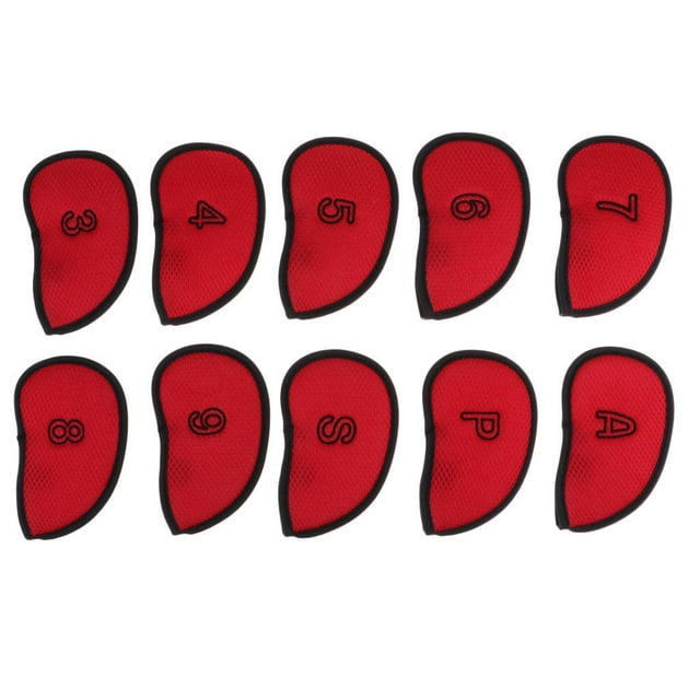 Fundas de hierro shamjiam para golf 10pcs Head Wedge Iron Cover a prueba de rojo