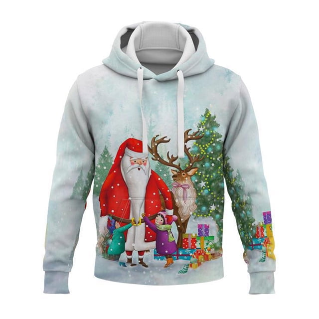 Innerwin Sweat à Capuche Homme Noël Sport Manches Longues Coupe Régulière Style E TG