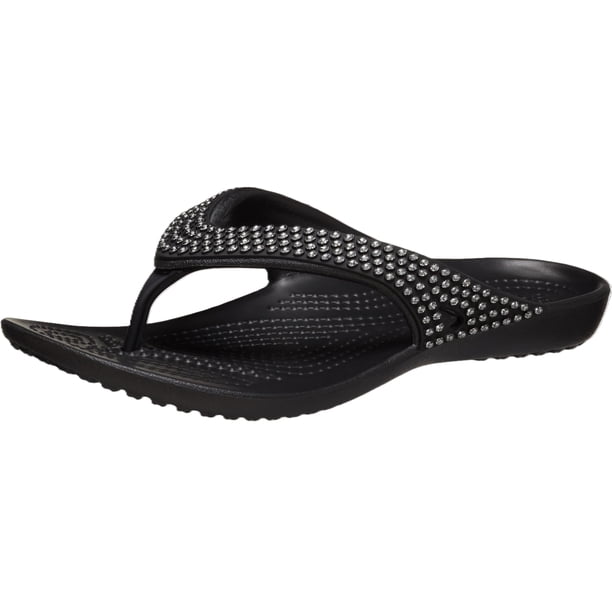 Sandalia Crocs Kadee II Flip Flop Diamante Negra Talla 5