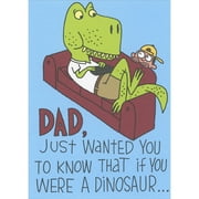 RSVP Dinosaur Holding Remote While Relaxing on Couch Funny / Humorous Father's Day Card for Dad