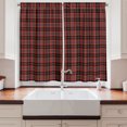 thumbnail image 2 of Ambesonne Tartan Kitchen Curtains, Plaid Composition Abstract, 55"x39", Vermilion Maroon, 2 of 3